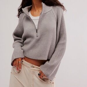Free People Greta Half Zip - Ribbed Women's Sweater Size M